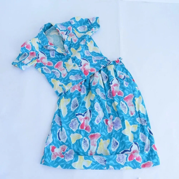 Dresses & Skirts - Vintage UMI Collections by Anne Crimmins  Teal Blouse & Midi Skirt Set Size 4
